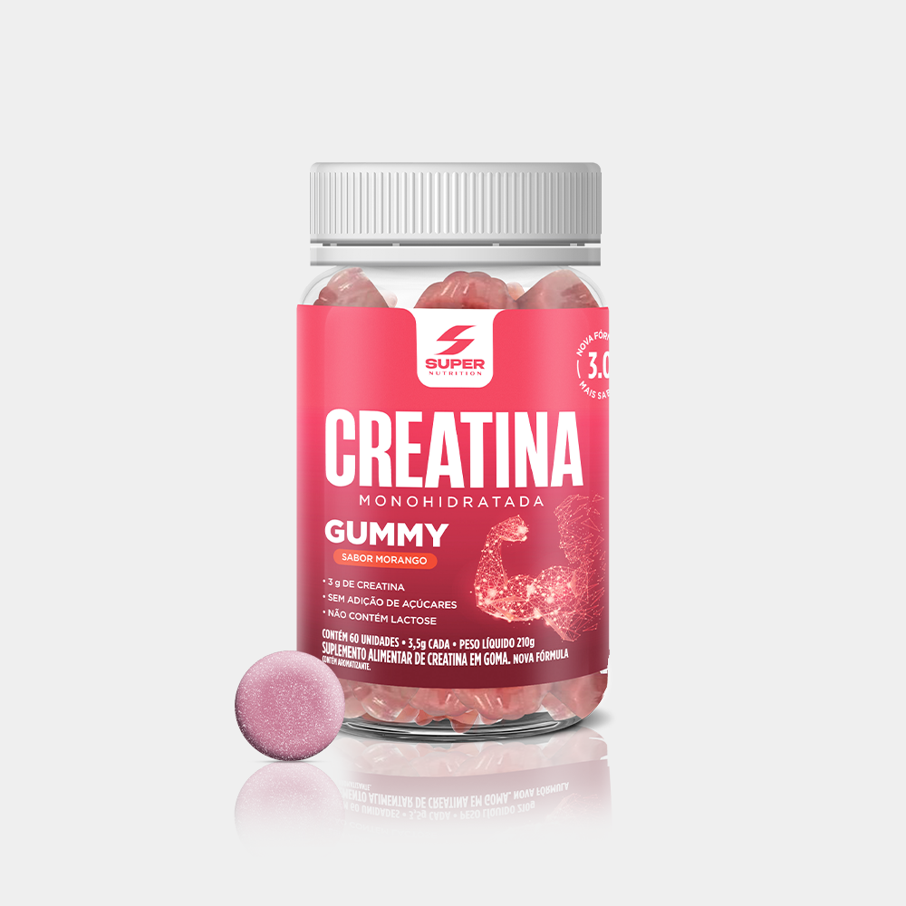 Super Gummy Creatina Morango (60 gomas)