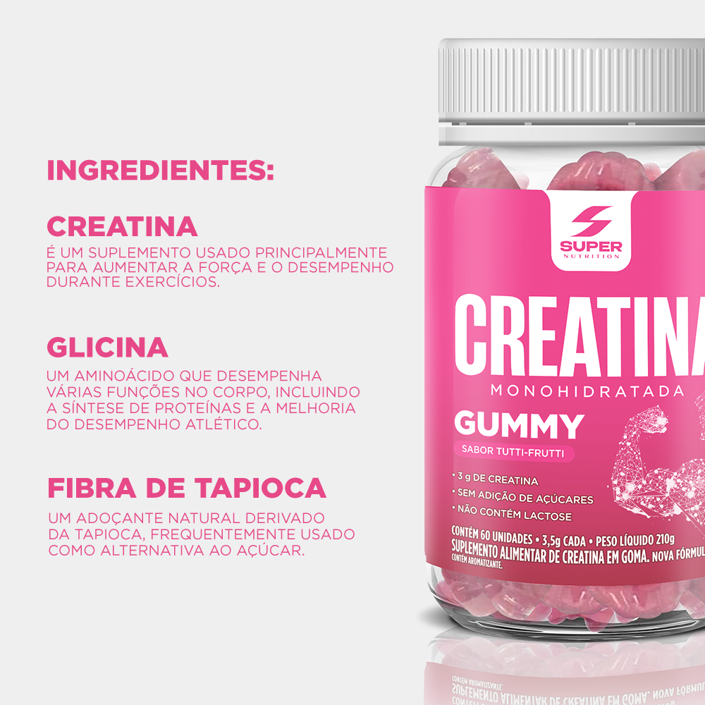Super Gummy Creatina Tutti-Frutti (60 gomas)