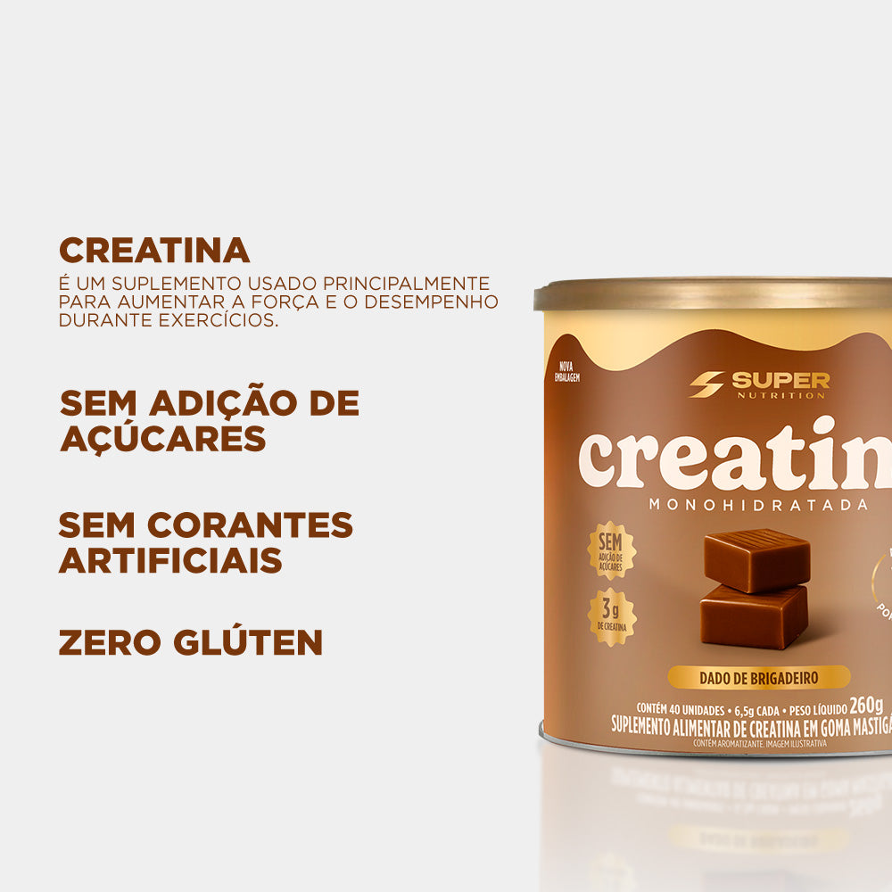 Dado de Creatina Sabor Brigadeiro Super Nutrition (40 unidades)