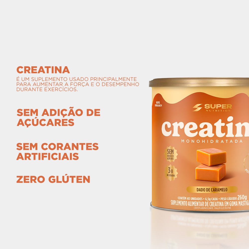 Dado de Creatina Sabor Caramelo Super Nutrition (40 unidades)