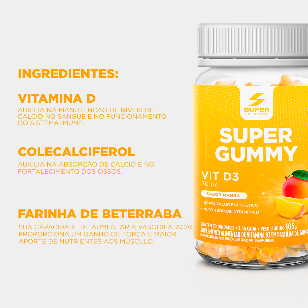 Super Gummy Vitamina D3 Manga (30 gomas)
