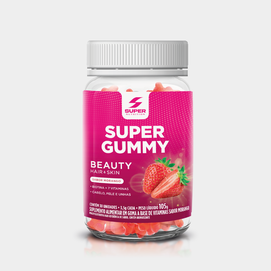 Super Gummy Beauty Hair Skin Morango (30 gomas)