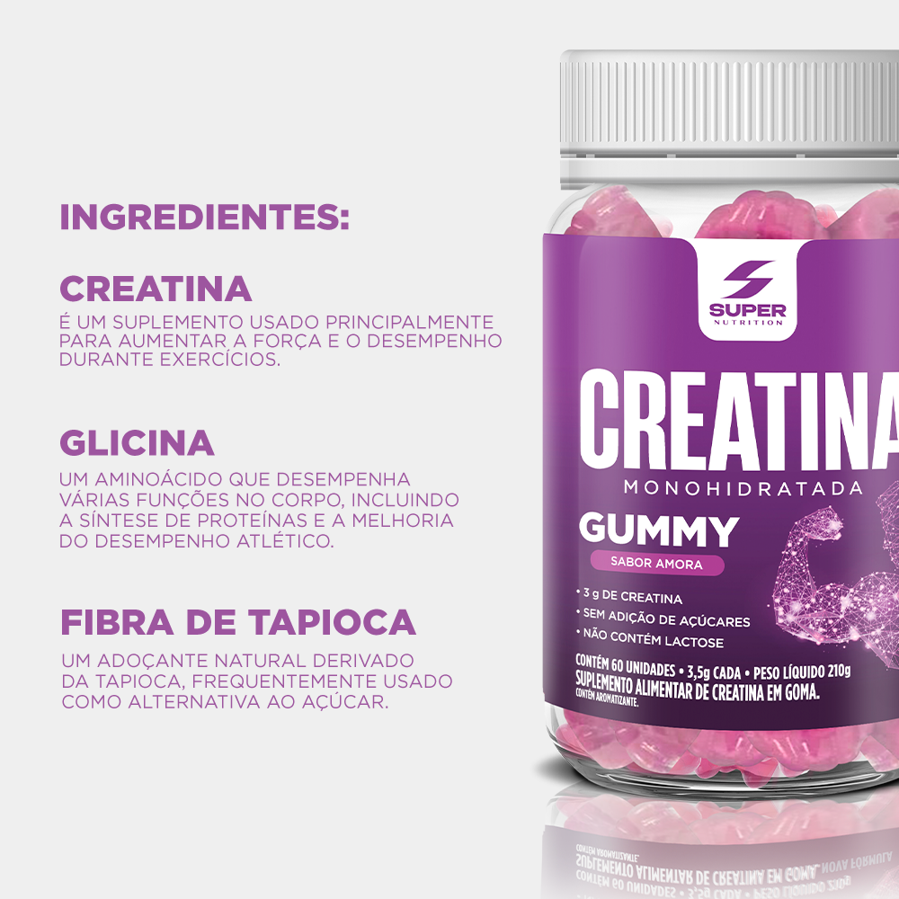 Super Gummy Creatina Amora (60 gomas)