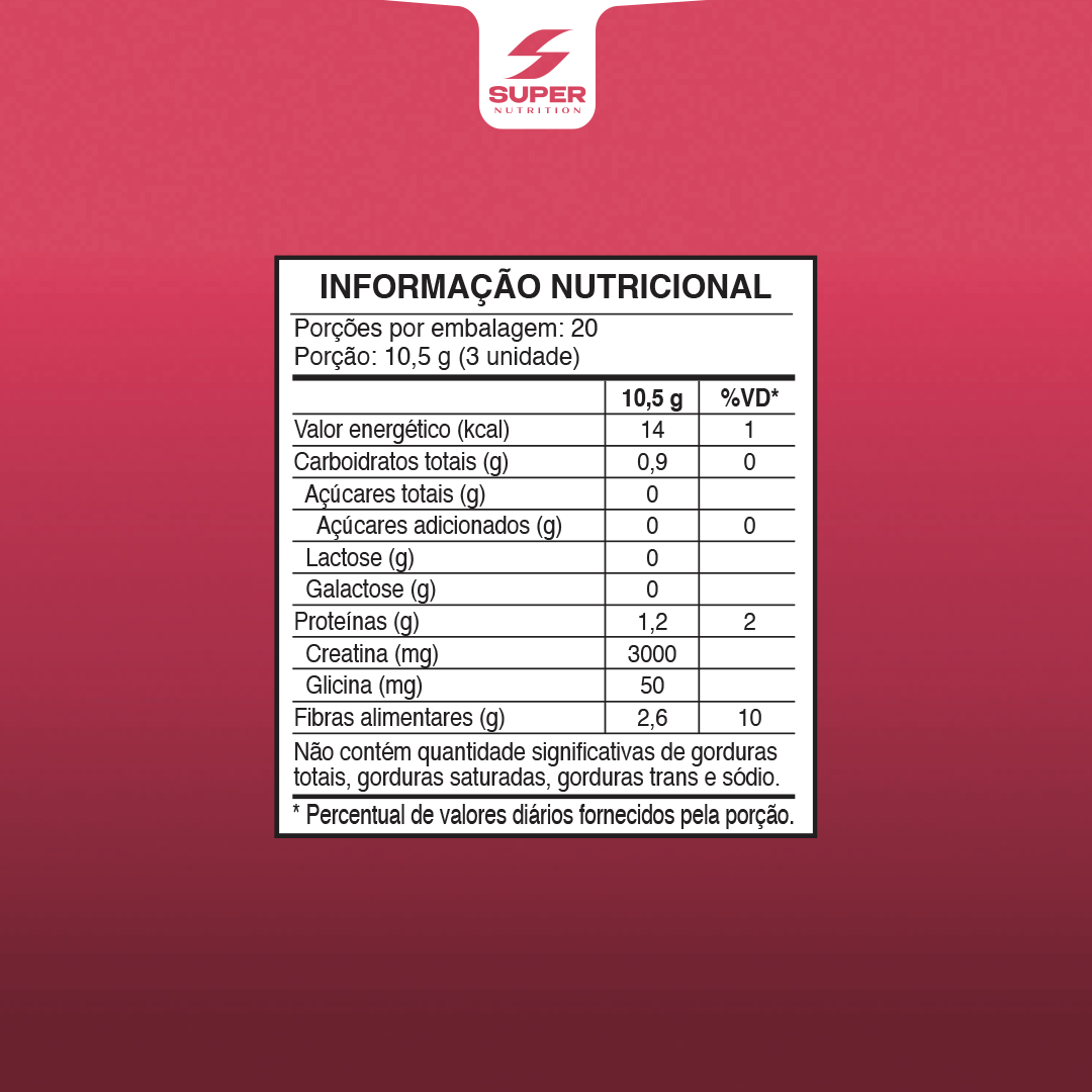 Super Gummy Creatina Morango (60 gomas)