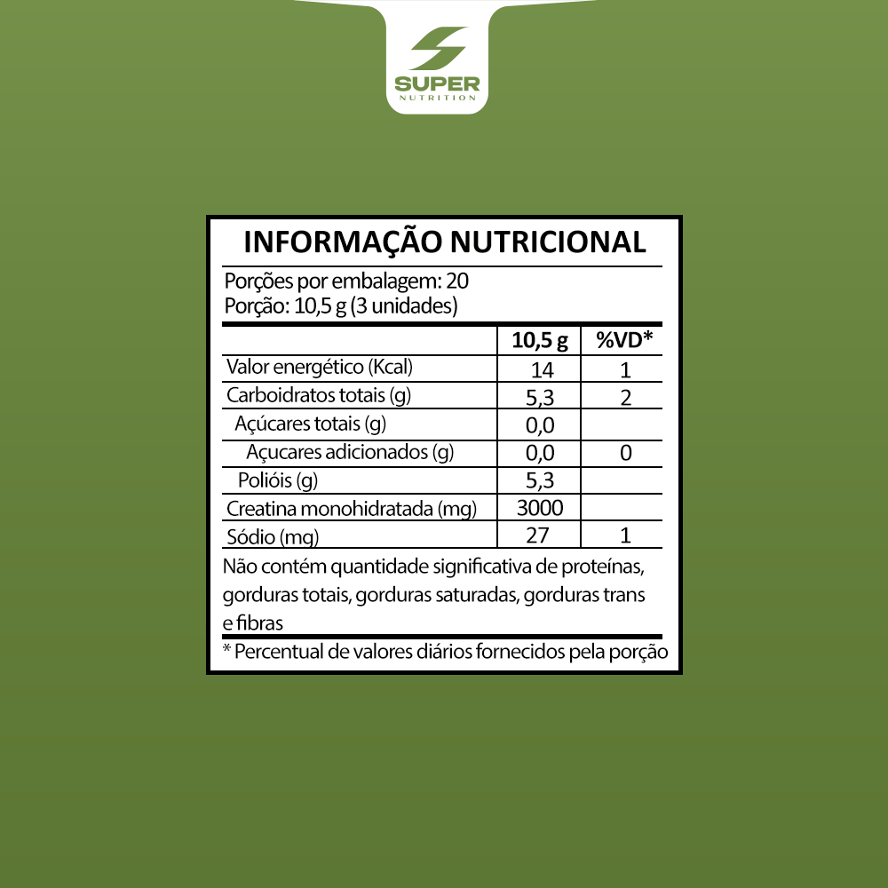 Super Gummy Creatina Uva Verde (60 gomas)